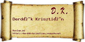 Derdák Krisztián névjegykártya
